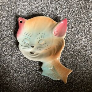 Vintage Kitsch Cat Ashtray / Spoon Rest